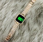 SHMOFY LUXRY DIAMOND CRYSTAL, SILVER CHAIN DIGITAL DIAL STAINLESS STEEL Digital Watch For Women