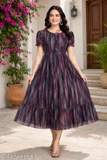 Zanies Women Floral Printed Teal Maxi Dress