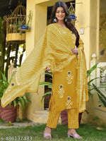 ROYAL ETHNIC FLAIR WOMEN'S PRINTED KURTA SET WITH DUPATTA  AND  BOTTOMWEAR