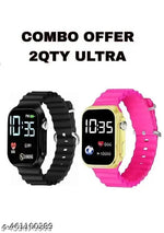 Black + Neavy blue 2qty ultra combo digital watch men & women