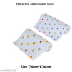 Kin and tin pack of 2 Soft and Gentle Muslin Baby Towels - Perfect for Your Little One