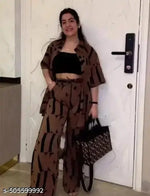 Women Loose Fit Co Ord Set, Printed Two Piece Set