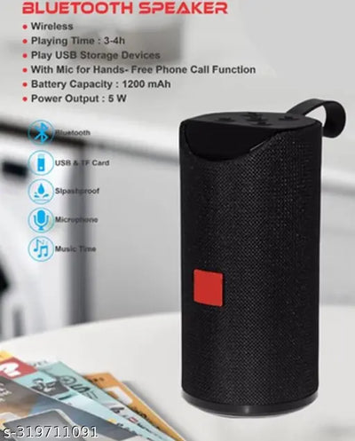 Portable TG-113 Bluetooth Speaker Ultra High Bass Power Boost Sound (Color Black)