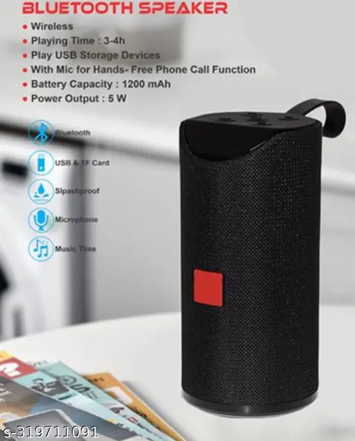 Portable TG-113 Bluetooth Speaker Ultra High Bass Power Boost Sound (Color Black)