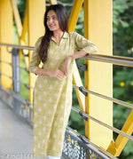 Fashionable Cotton Slub Dijital Print Straight Kurti For Women