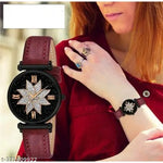 combo pack classic&unique look with METAL belt scrunchy bands watch for woman&girl's combo pack 2