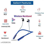 BT 235 Bluetooth Neckband With Good Battery Backup 8 Hour Playtime Wireless For Girls And Boy | Perfect For Driving And Gym