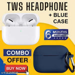 Tws Earbuds Pro, White Airbud, TWS Headphone, Tws earphone, True Wireless Bluetooth Headphone, True Wireless Bluetooth Earphones with red Case, Compatible for all Smartphones
