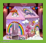 This foldable tent house can be used indoors as a toy house or outdoors as a kids play tent