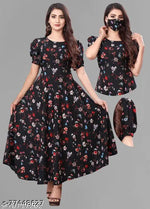 Zanies Women Floral Printed Teal Maxi Dress