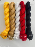 SUPAR LAINING DUPATTAS WITH FOUR SIDE GOLD PEARAL PAK OF 5 PICE SET>WHITE+BLACK+BEIGE+RED+YELLOW FOR WOMEN GIRLS