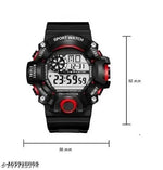 Combo Offer For Mens Digital Dial Black Solid Design Strap Multi Functional with Backlight Sports Watch for Men & Boy- Branded and trandy Black Color Strap Waterproof Digital Sports Watch for Men's Kids Watch for Boys Watch for Men Pack of 1