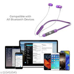BT-Transparent Neckband Bluetooth Earphones (Purple) Exclusive Transparent Design | 72 Hours Playtime | HD Sound & Deep Bass | Type-C Fast Charging