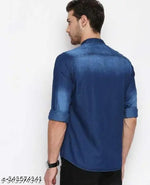 Denim Washed Single pocket shirt for men