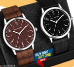 DOIL DOMEC Pack of 2 Black and Brown Trending new Watch for men l Men Watches l New Watches | Lather Watches | Sports Watches | Black watches | Blue Watches New Watches |
