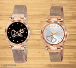 Rose Gold Girls Womens style Girls Hand Watch Luxury Design Steel Chain New Model Analog Women Watch Combo Of 3