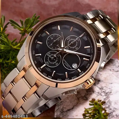 Day n Date Series Men's Black Silver Chain Analog Watches Classic, Attractive, Professional, top-trendy and stylish Analog Watches for Men/boys for office, school use
