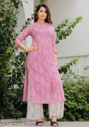 Baby Pink Kurta Palazzo Set Btan