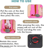 Kian Best Quality Puppy House Dog Coin Stealing Piggy Bank for Kids - Adorable and Durable Dog House Bank | Educational, Fun, and Safe Coin Collecting Toy for Children for Birthdays Pink
