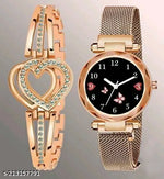fashion jewellery new for woman and girlsTrendy Watch Bracelet Combo for Girls – Available in Black, White, Blue, Red & Pink