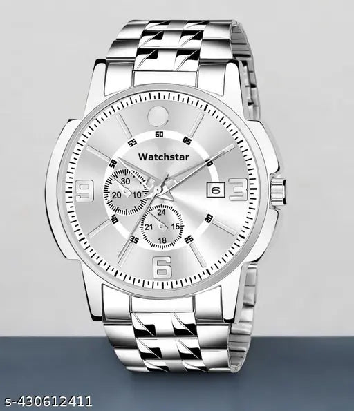 Stainless Steel Formal Casual Analog Date Function Watch For Boys and Mens]
