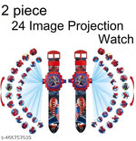 24 Images Unisex Kids Spider PVC Rubber Plastic Digital Wrist Projector Watch with Spiderman Unique Projector Digital Toy Watch for Kids -