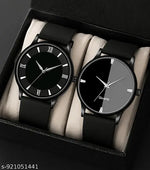 DOIL DOMEC Pack of 2 Black and Brown Trending new Watch for men l Men Watches l New Watches | Lather Watches | Sports Watches | Black watches | Blue Watches New Watches |