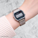 Trending Silver Colour Square Dial Digital Watch for Womens n Mens