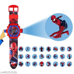 24 Images Unisex Kids Spider PVC Rubber Plastic Digital Wrist Projector Watch with Spiderman Unique Projector Digital Toy Watch for Kids -