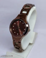 Unique Flower Designer Round Dial Attractive Metal Belt Analog Watches for Women