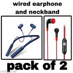 neckband and wired earphone combo offer pack of 2