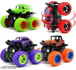 Caught Trendy Monster Trucks for Boys, Pull Back Vehicles Cars for Toddlers, 360° Rotation 4 Wheels Drive Durable Friction Powered Push and Go Toys Truck Best Gift Item for Kids Girls Boys.