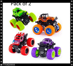 Caught Trendy Monster Trucks for Boys, Pull Back Vehicles Cars for Toddlers, 360° Rotation 4 Wheels Drive Durable Friction Powered Push and Go Toys Truck Best Gift Item for Kids Girls Boys.