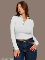 Contrast Neck Full Sleeve Top
