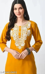 Rayon Top With White color of Embroidery