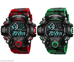 Motugaju Digital Watch Shockproof Automatic Army Red Blue Color Strap Waterproof Digital Sports Combo Watch for Men Kids Watch for Boys Watch for Men Pack of 2