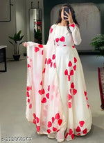 women stylish fancy modern designer anarkali gown with dupatta