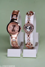 combo pack classic&unique look with METAL belt scrunchy bands watch for woman&girl's combo pack 2