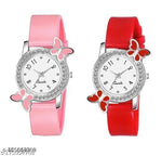fashion jewellery new for woman and girlsTrendy Watch Bracelet Combo for Girls – Available in Black, White, Blue, Red & Pink