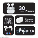 Tws Earbuds Pro, White Airbud, TWS Headphone, Tws earphone, True Wireless Bluetooth Headphone, True Wireless Bluetooth Earphones with red Case, Compatible for all Smartphones