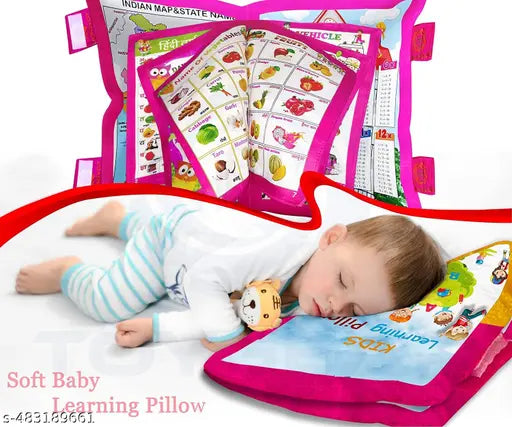 Amrut Internationals Kids Cotton Abcd Learning Toys Cushion Best For Birthday Gift, Red Colour Kids Learning Cushion Book