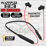 Z2 Red Bluetooth Neckband – Magnetic On/Off | Clear Mic | ENC Mode | 2-Day Battery Life | High Bass | 10mm Drivers