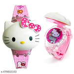 GOODLIKE Kitty Cat. Character Multicolored Glowing Light and Musical Digital Girl's Wrist Watch | Unique Cute Cartoon Character on Strap | Soft Silicone. Strap | Suitable for Age 3-12 Year Kids