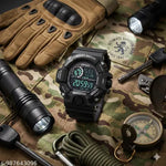 White Dial Multi-Functional Automatic Waterproof synthetic Green Strap Sport Digital Watch - For Boys