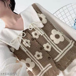 Notty Girl Boho Floral Crochet Button-Front Vest Top