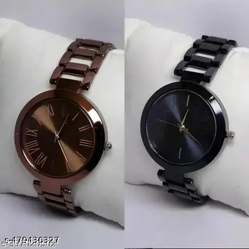New Fancy Solid Dial Attractive Metal Chain Attractive Bracelet Analog Watch for Women
