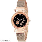 Women's Black Strap Butterfly desigen megnet Watch