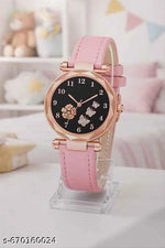 combo watch for women Best Quality Festive Season Flower Designer Round Dial Attractive Leather Belt combo wathces for women stylish girl watches analog leather belt watches wrist watches combo led watch for girl