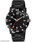 BEST QUALITY BEST PRICE Classy Analogue Black Dial Tranding  Pu Belt Watches For Men Boys
