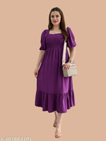 purple Color Georgette FabricDress For Girls & Women's For Daily/  Party/Occasional Wear Use (Pack Of 1)ty/